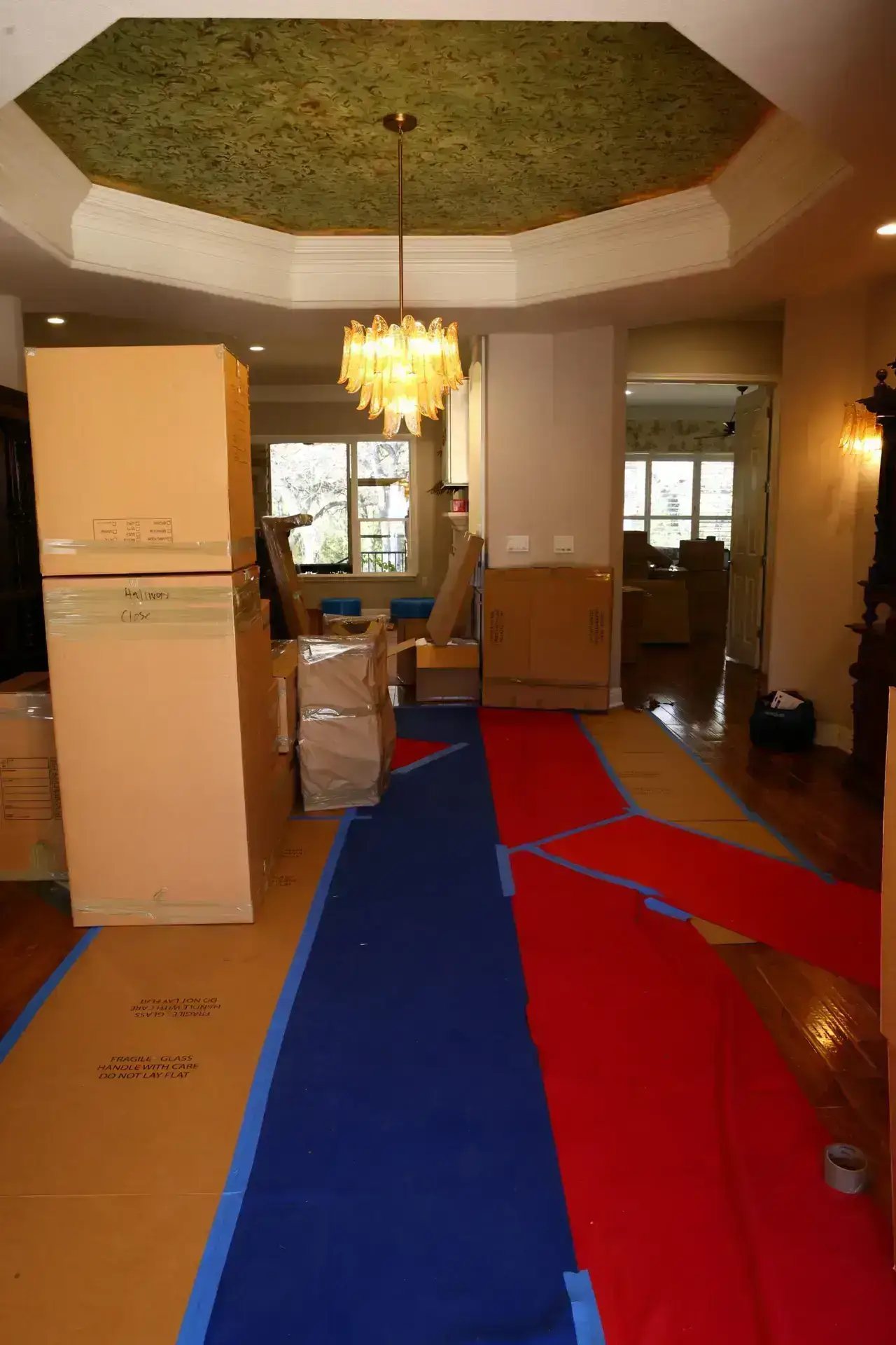 Protective floor runners through a home