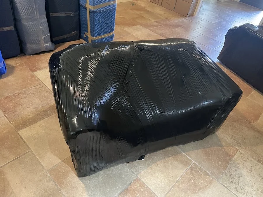 Furniture wrapped and protected before moving